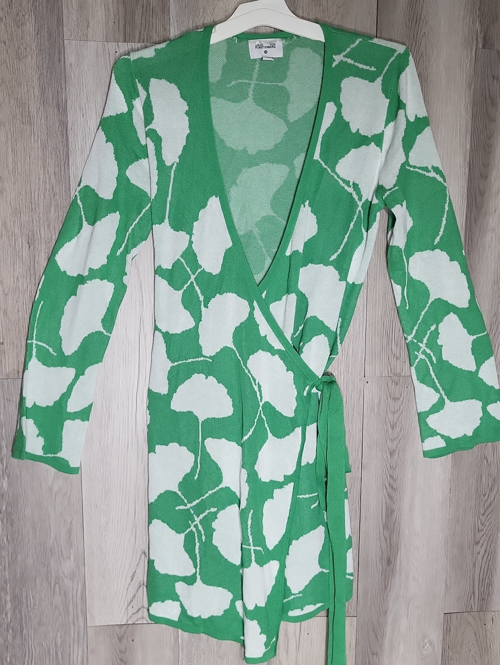 Diane Von Furstenberg X Target Ginkgo Leaf Wrap Dress Womens Medium Knit Boho